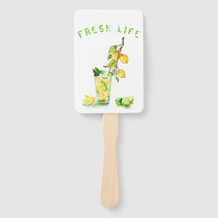 Fresh Lemon Juice Cool Drink Lemonade Summer Party Hand Fan