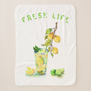Fresh Lemon Juice Cool Drink Lemonade Summer Party Sherpa Blanket