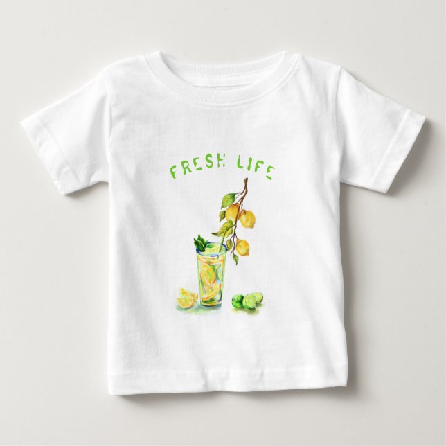 Fresh Lemon Juice Drink Cool Lemonade Summer Party Baby T-Shirt (Front)