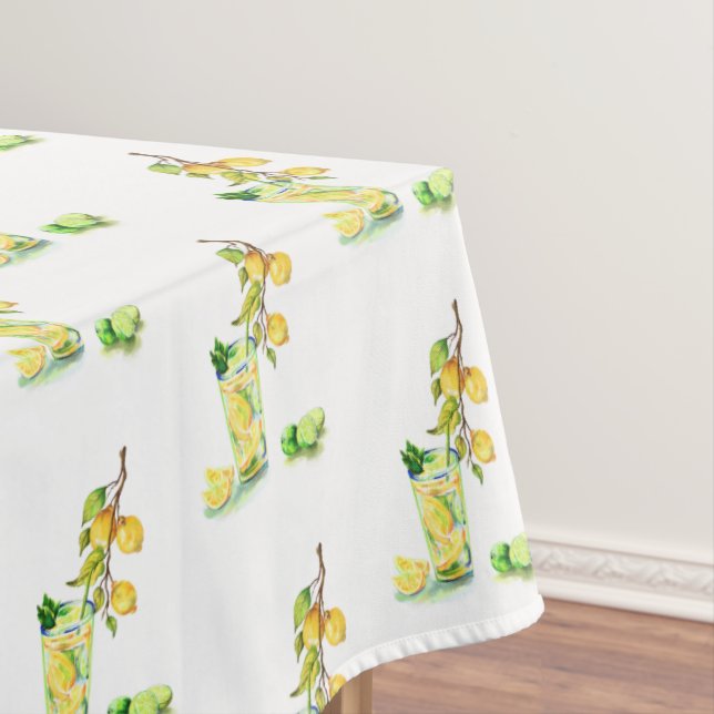 Fresh Lemon Juice Drink Lemonade  - Summer Party Tablecloth (In Situ)