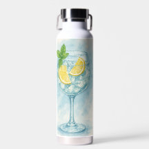 Fresh Lemon & Mint Gin & Tonic – Watercolor 