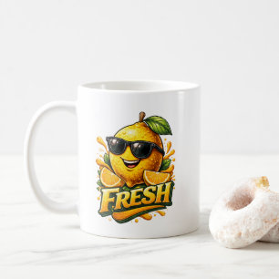 Fresh Lemon Summer Vibes Cute Citrus Character Coffee Mug