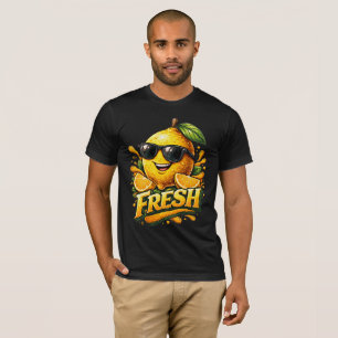 Fresh Lemon Summer Vibes Cute Citrus Character T-Shirt