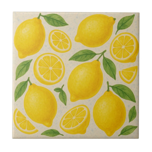 Fresh Lemon Tile – Seamless Watercolor (Front)