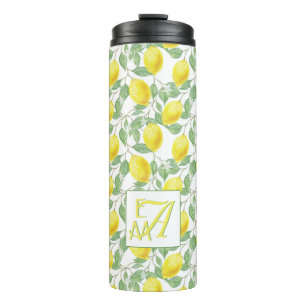 Fresh Lemon Tree Monogrammed Decor Gifts Newlyweds Thermal Tumbler