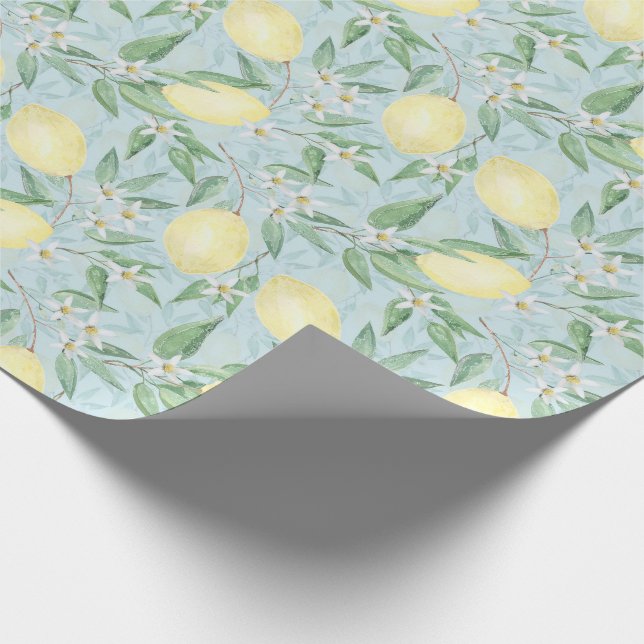 Fresh lemon yellow citrus wrapping paper (Corner)