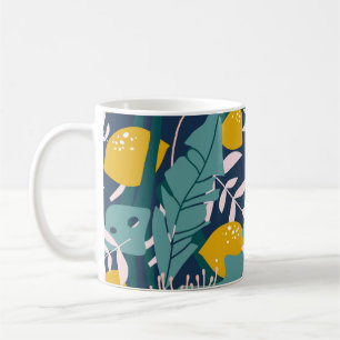 Fresh lemons, leaves background. Hand drawn overla Coffee Mug