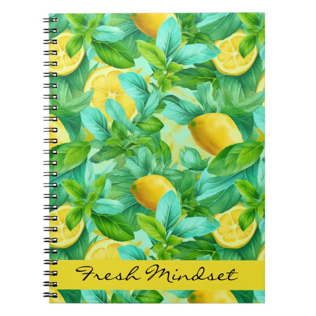 Fresh Lemons Watercolor School  Notebook (Front)