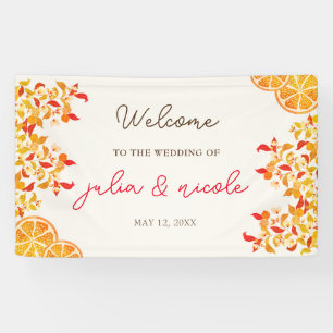 Fresh Lemony Love Citrus Foliage Wedding Banner