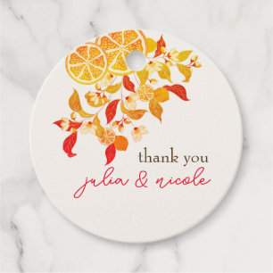 Fresh Lemony Love Citrus Foliage Wedding Favour Tags