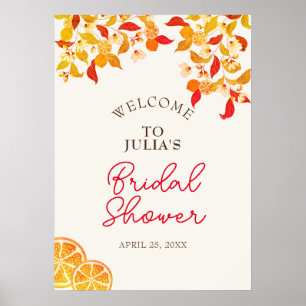 Fresh Lemony Love Citrus Foliage Wedding Poster