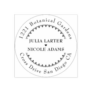 Fresh Lemony Love Citrus Foliage Wedding Rubber Stamp