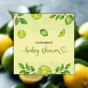 Fresh Lime Citrus Gender Neutral Baby Shower Napkin
