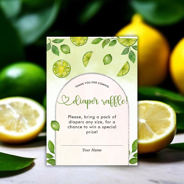 Fresh Lime Citrus Gender Neutral Diaper Raffle Enclosure Card (Fresh Lime Citrus Gender Neutral Diaper Raffle Enclosure Card)