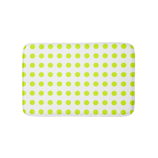Fresh Lime green Polka dots Simple Pattern Bath Mat (Front)