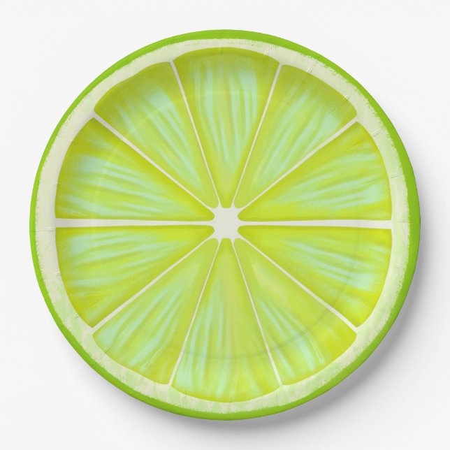 Fresh Lime Slice Mule Cocktail Party Paper Plate (Front)