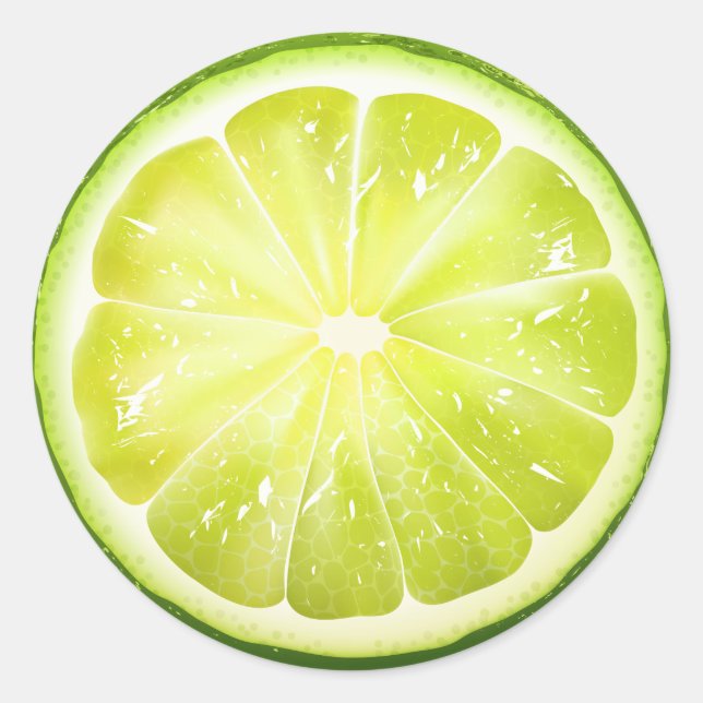 Fresh Lime Slice S01 Classic Round Sticker (Front)