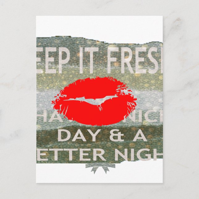 Fresh Lips, Uplifting Vibes: 'Keep It Fresh & Nice Announcement Postcard (Front)