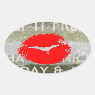 Fresh Lips, Uplifting Vibes: 'Keep It Fresh & Nice Oval Sticker
