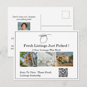 Fresh Listings Just Picked Summer Real Estate  Postcard