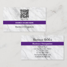 Fresh Look Name Customize White Marble QR Code