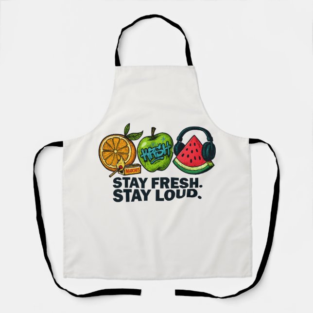 Fresh & Loud Pop‑Art Fruit  Apron (Front)