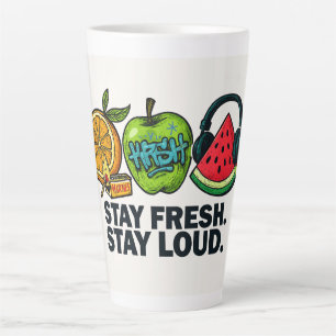 Fresh & Loud Pop‑Art Fruit Large Latte Mug