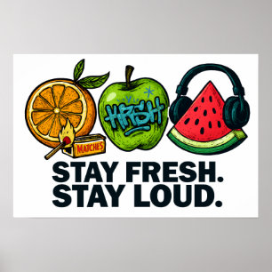 Fresh & Loud Pop‑Art Fruit Poster