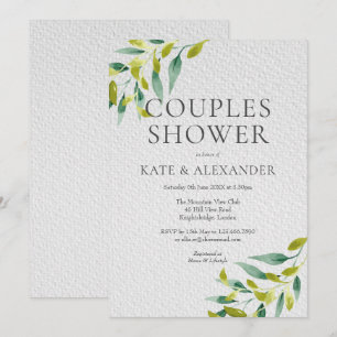 Fresh Meadow Feuilles Couples Shower Invitation