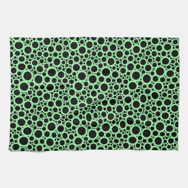 Fresh mint vibes bubbles kitchen towel (Horizontal)