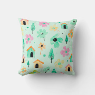 Fresh Modern Floral Pattern Pillow