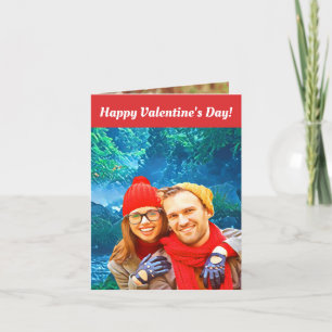 fresh modern personalized design red hearts holiday card