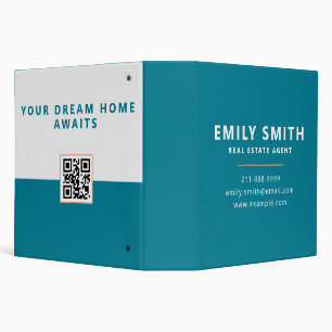 Fresh & Modern Real Estate Agent Realtor QR code Binder