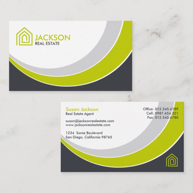 Fresh Modern Realty Business Card (Front/Back)