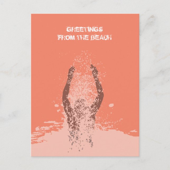 Fresh Monochrome Grunge Man Water Sprinkle Qr Code Postcard (Front)