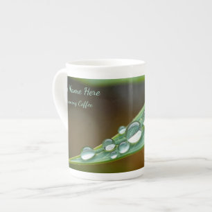 Fresh Morning Dew Macro Detail Personalized Bone China Mug