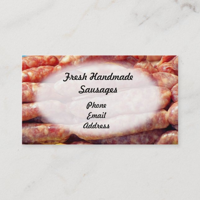 Fresh Natural Sausages Business Card (Front)