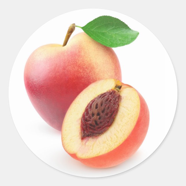 Fresh nectarine peaches classic round sticker (Front)