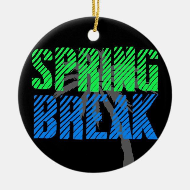 Fresh Neon Spring Break Ceramic Ornament (Front)