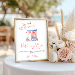 Fresh Off Market Floral Bridal Shower Date Night Poster