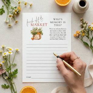 Fresh off Market Who’s Memory Bridal Shower Game Invitation