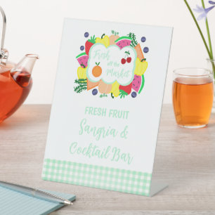 Fresh Off The Market Bridal Shower Cocktail Bar Pedestal Sign