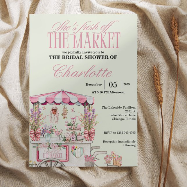 Fresh Off the Market Bridal Shower Floral Chic Invitation (Fresh Off the Market Bridal Shower Floral Chic )