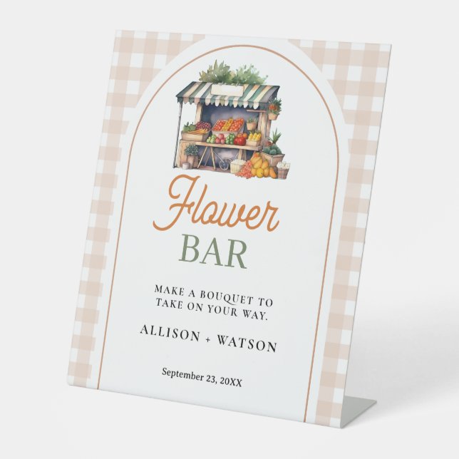 Fresh off the market bridal shower flower bar Sign (Front)