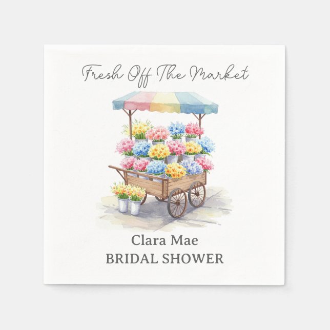 Fresh Off The Market Bridal Shower Napkin