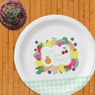 Fresh Off The Market Bridal Shower Paper Plate