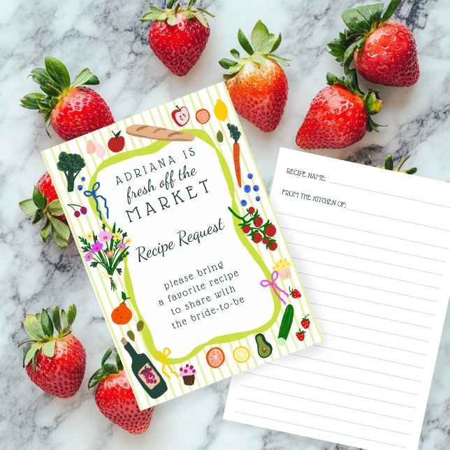 FRESH OFF THE MARKET Bridal Shower Recipe Request Enclosure Card (FRESH OFF THE MARKET Bridal Shower Recipe Request Enclosure Card
)