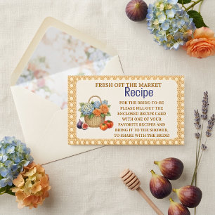 Fresh off the Market Bridal Shower Recipe Request Enclosure Card