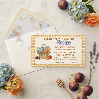 Fresh off the Market Bridal Shower Recipe Request Enclosure Card