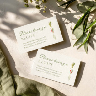 Fresh Off The Market Bridal Shower Recipe Request Enclosure Card